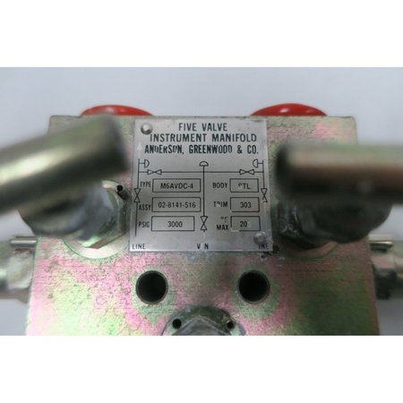 Anderson Greenwood Five Valve Instrument Manifold 3000Psi Pressure Transmitter Parts  Accessory M6AVDC-4 02-8141-516